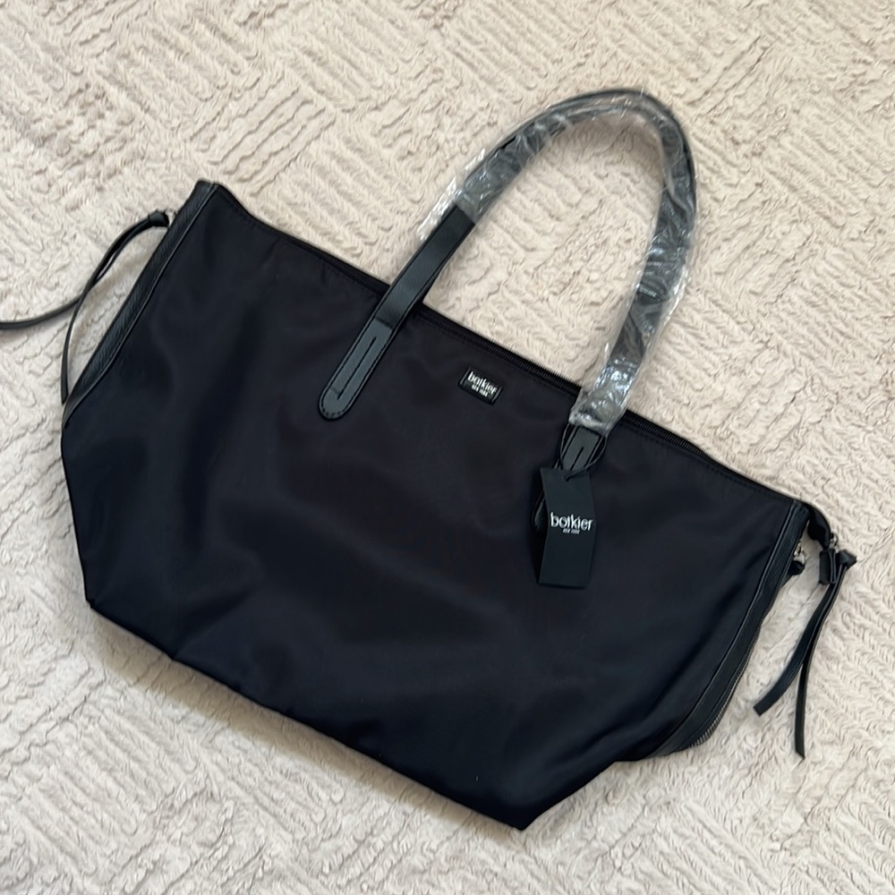NWT Botkier tote bag purse black nylon, zippered